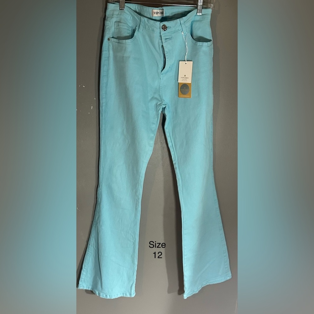 Size 12 Teal Flare Leg Jeans (never worn)